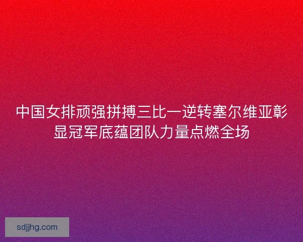中国女排顽强拼搏三比一逆转塞尔维亚彰显冠军底蕴团队力量点燃全场